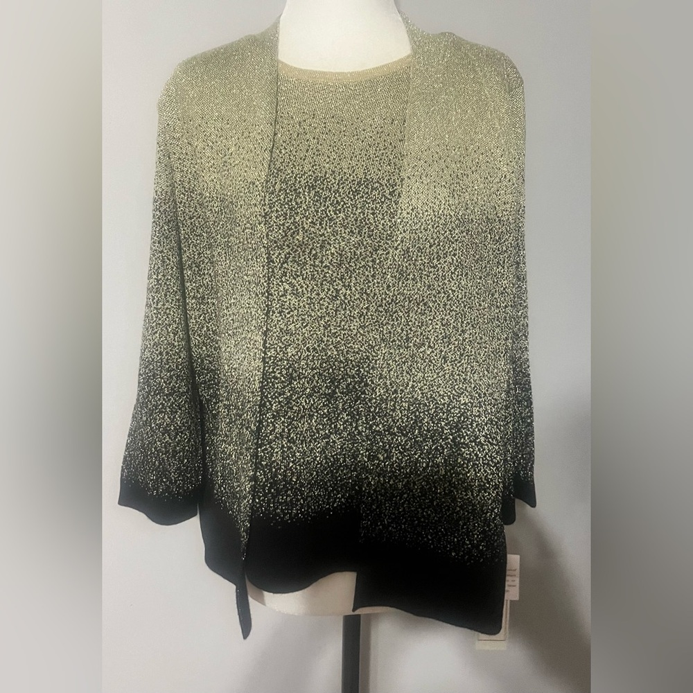 Alfred Dunner Gold/Black Sweater Set in One Piece and Lots of Sparkels!!